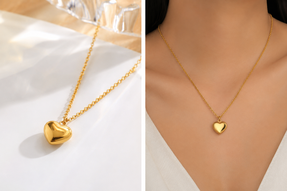 Collier Cœur Éclat – Doré