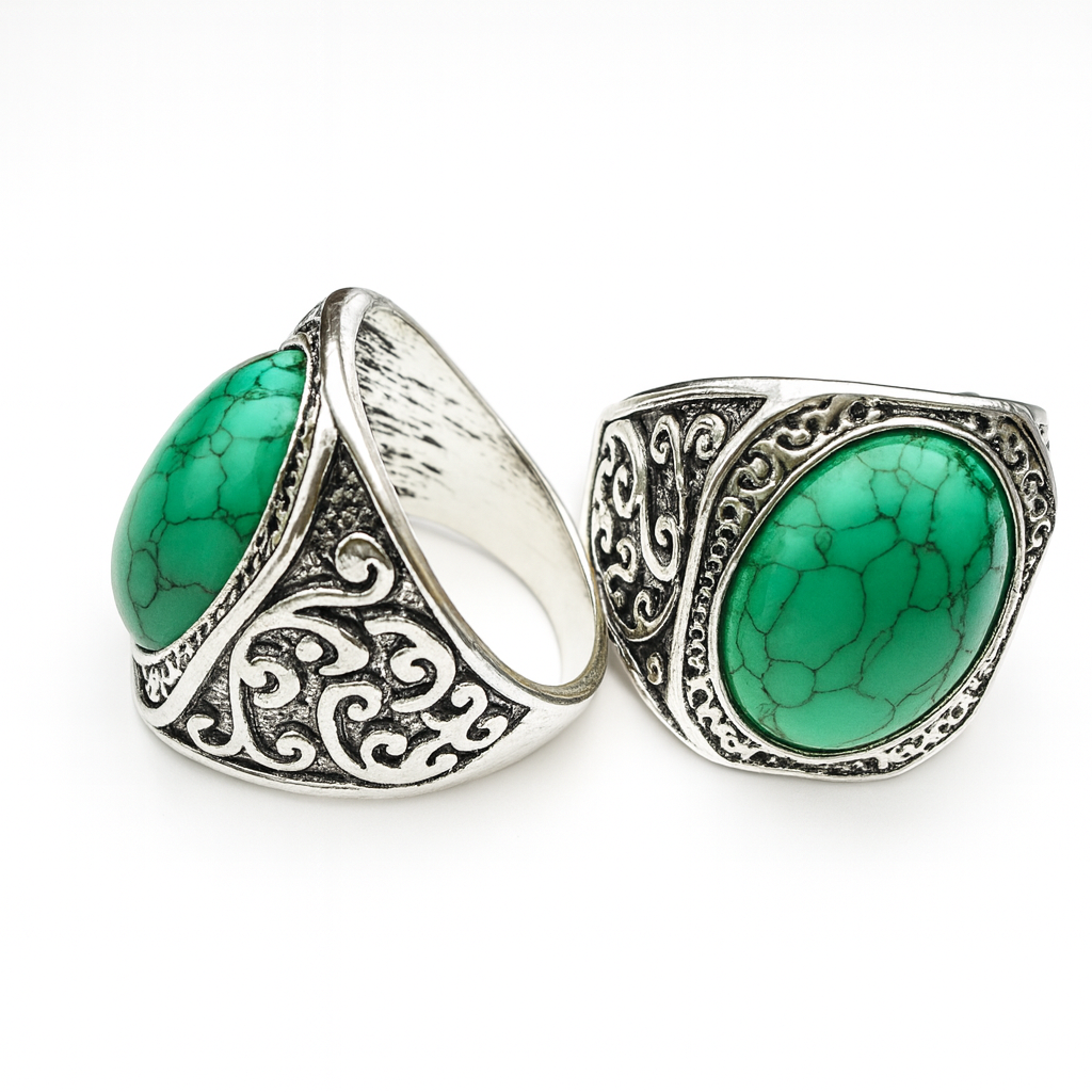 Bague Homme Turquoise – Style Vintage Oriental