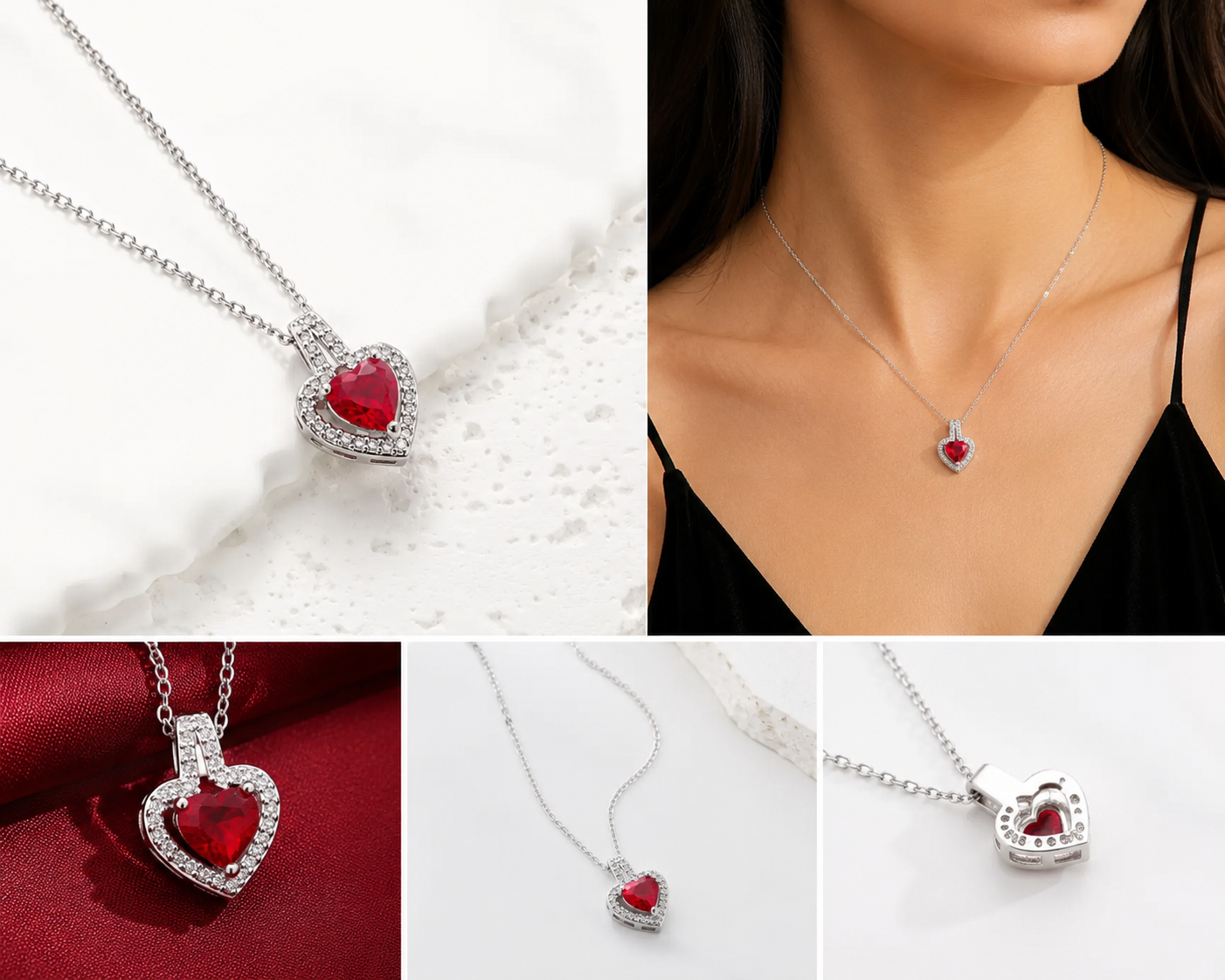 Collier Cœur Rouge Élégance
