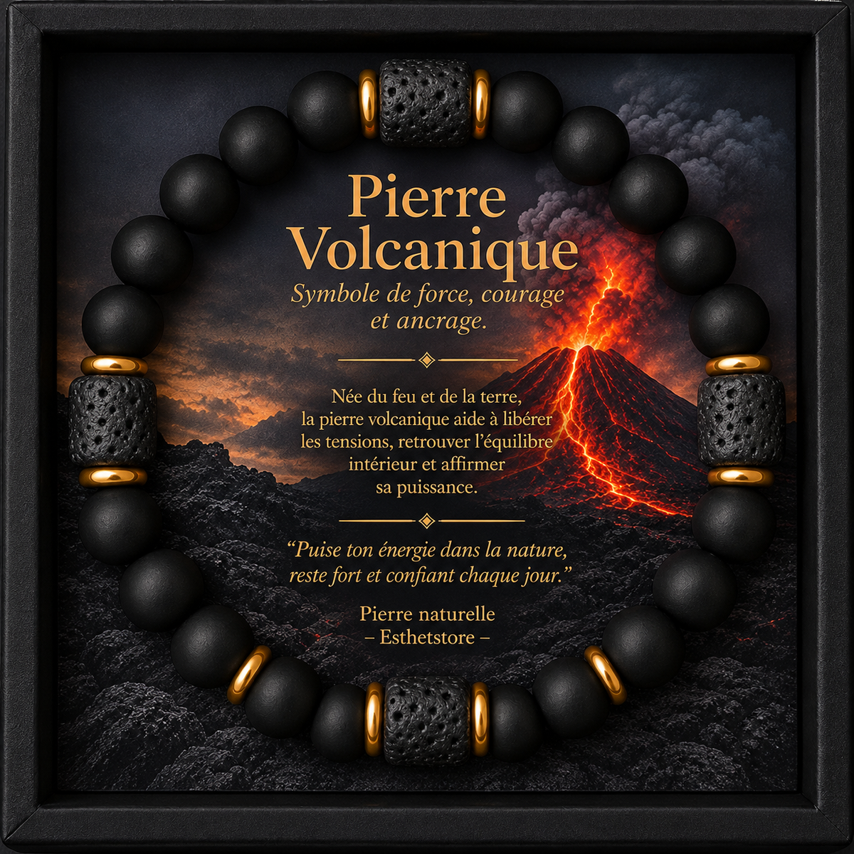 Bracelet Pierre Volcanique – Force & Ancrage
