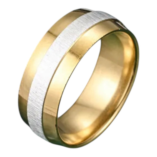 Bague Élégance Bicolore Acier Inoxydable 304 Doré & Argenté