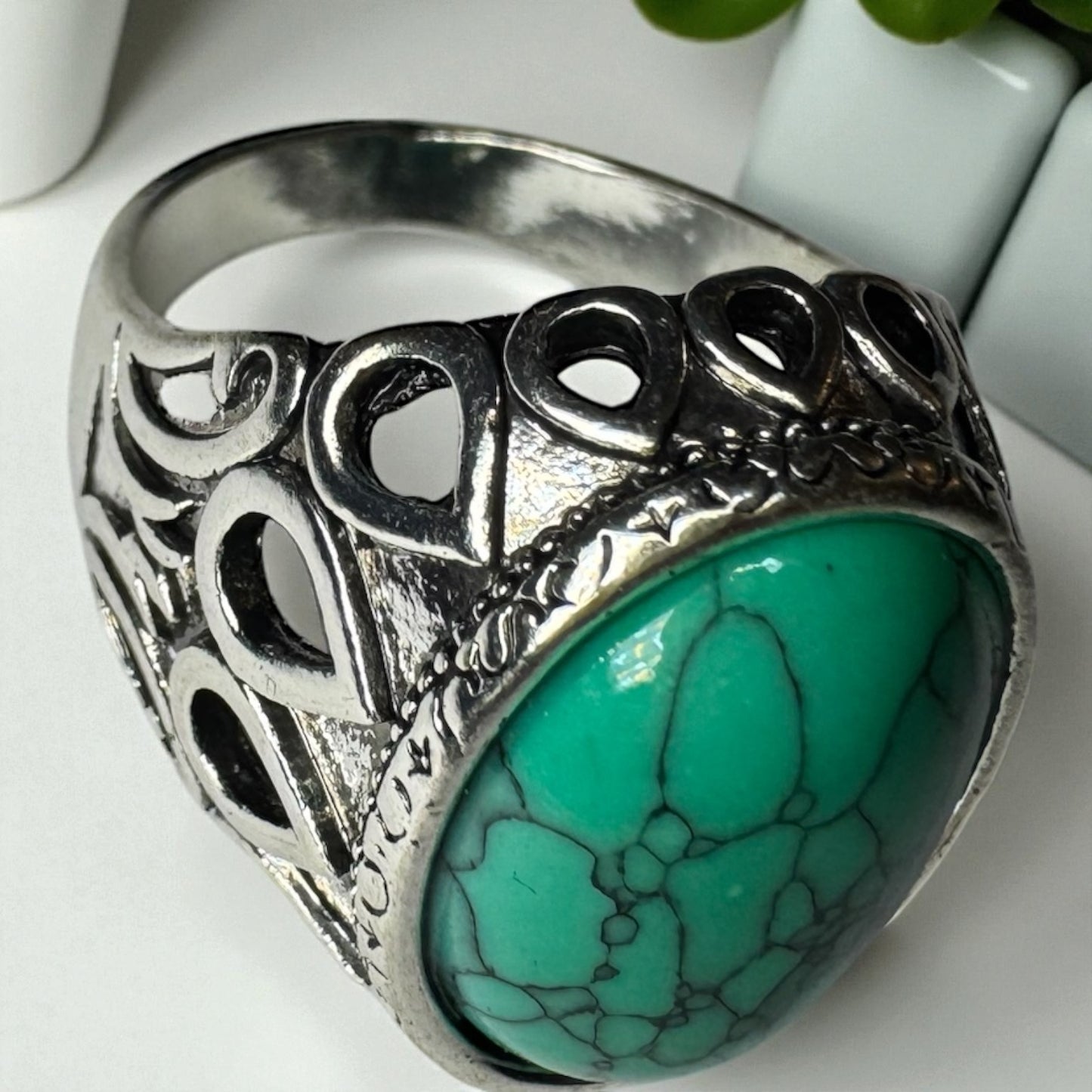 Bague homme en pierre turquoise Style oriental & luxe