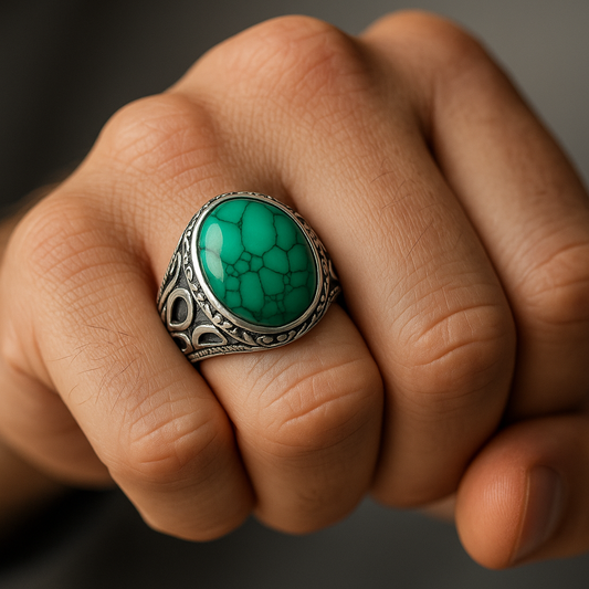 Bague homme en pierre turquoise Style oriental & luxe