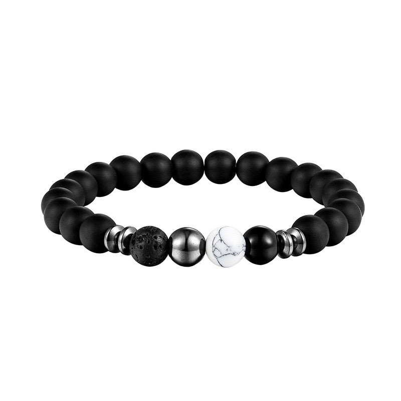 Bracelet en perles noir & blanc