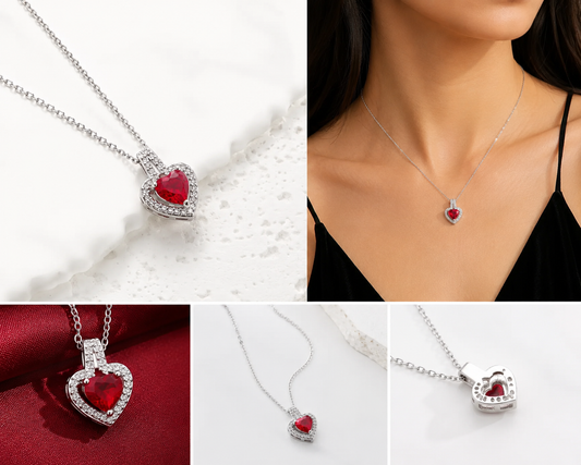 Collier Cœur Rouge Élégance
